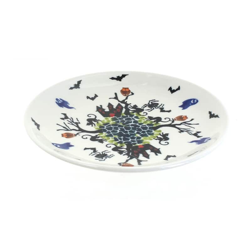 Blue Rose Polish Pottery Zaklady Dessert Plate - Monster Mash