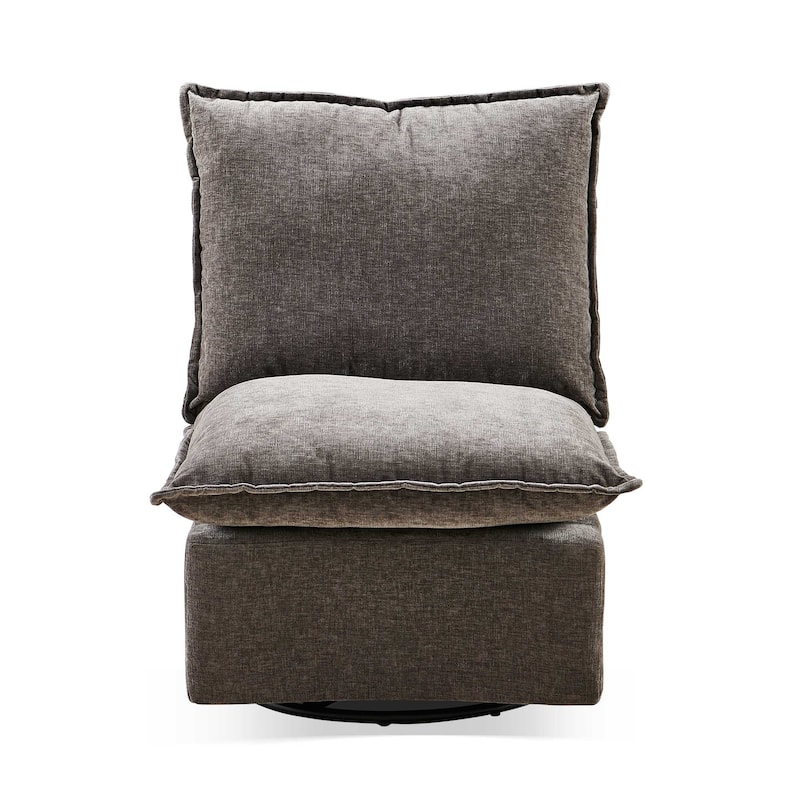 Chenille 360° Swivel Detachable Sofa Chair with Metal Base