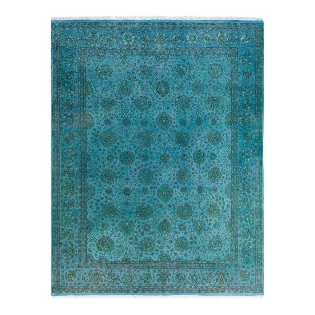 Fine Vibrance One-of-a-Kind Hand-Knotted Area Rug - Blue, 8' 2" x 10' 6" - 8' 2" x 10' 6"