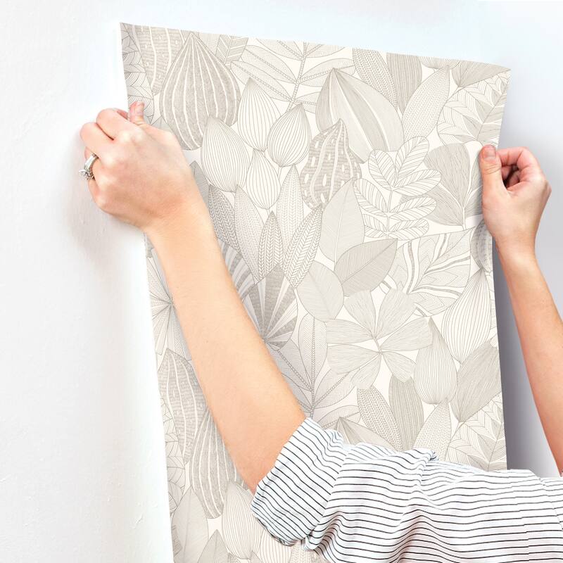 A-Street Prints Mathias Taupe Botanical Wallpaper