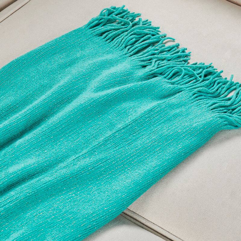 Glitter Knitted Throw Blanket