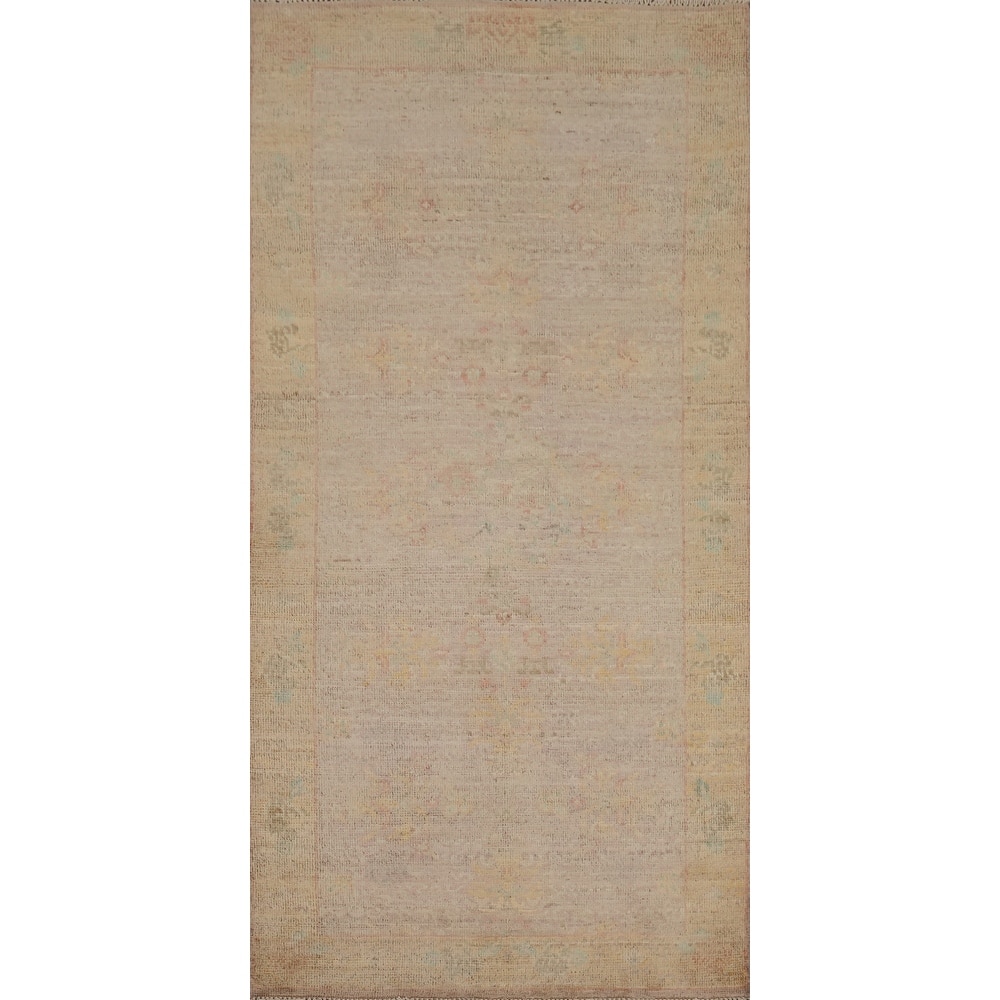 Hand Knotted Oriental 100% Wool Carpet Traditional Geometric Purples Ziegler Area Rug - 6' 1'' X 2' 8''