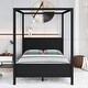preview thumbnail 2 of 7, Queen Size Wooden Canopy Platform Bed with Headboard and Footboard Underbed Storage ,Slat Support Leg