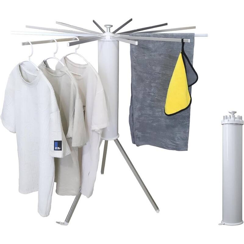 Portable Tripod Drying Rack - 12 Rods for Laundry