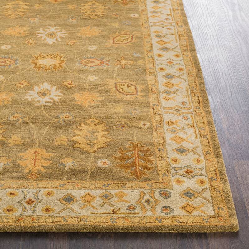 Livabliss Harrat Hand-Tufted Bordered Wool Runner Rug