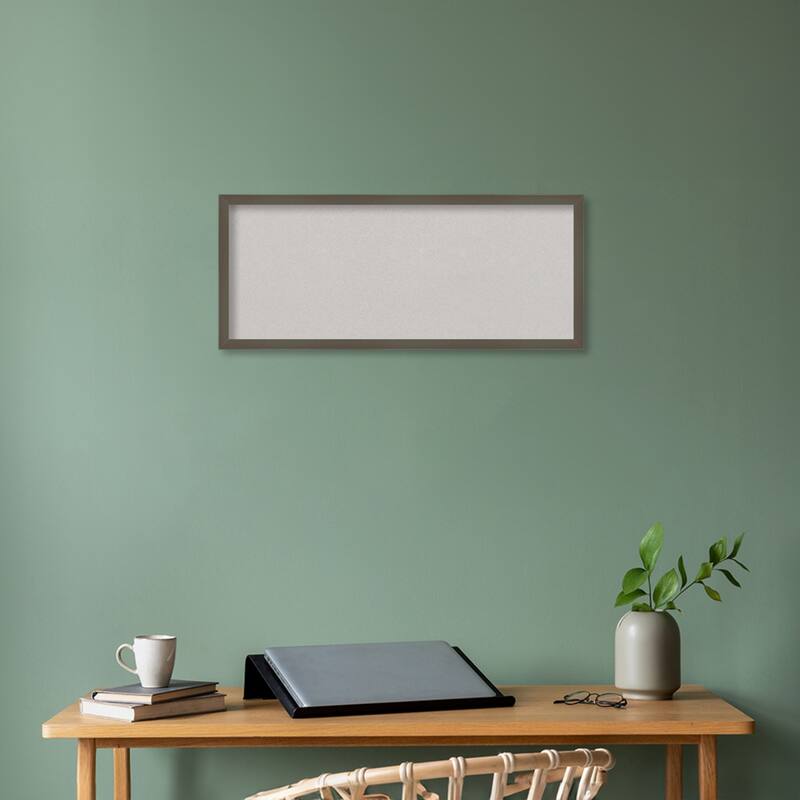 Svelte Wood Framed Grey Corkboard Bulletin Board