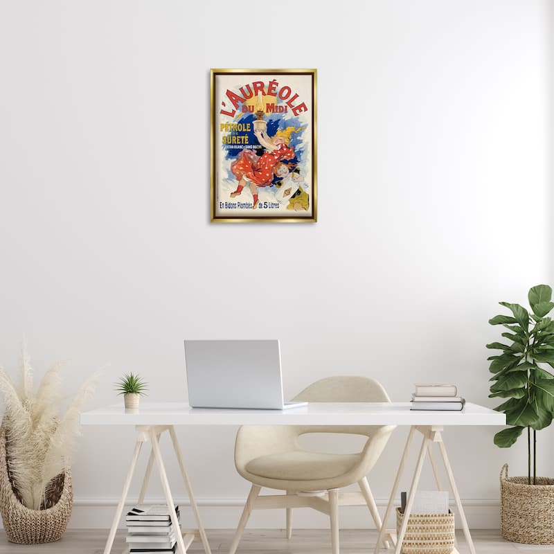 Stupell Antique Oil Lamp Advertisement Framed Floater Canvas Wall Art Design By Marcus Jules