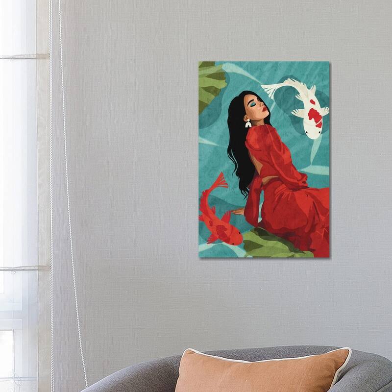 iCanvas "Connecting With Nature | Koi Fishes" by Phung Banh Canvas Print - 26x18x1.5
