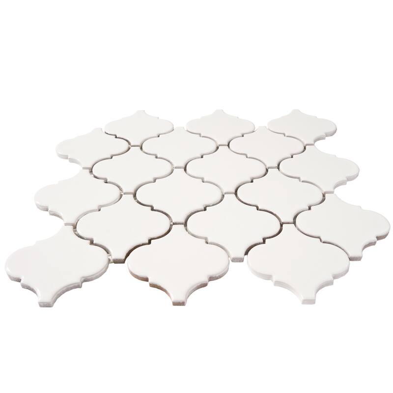 Arabesque 3.3" x 3.4" Porcelain Glossy Mosaic Tile