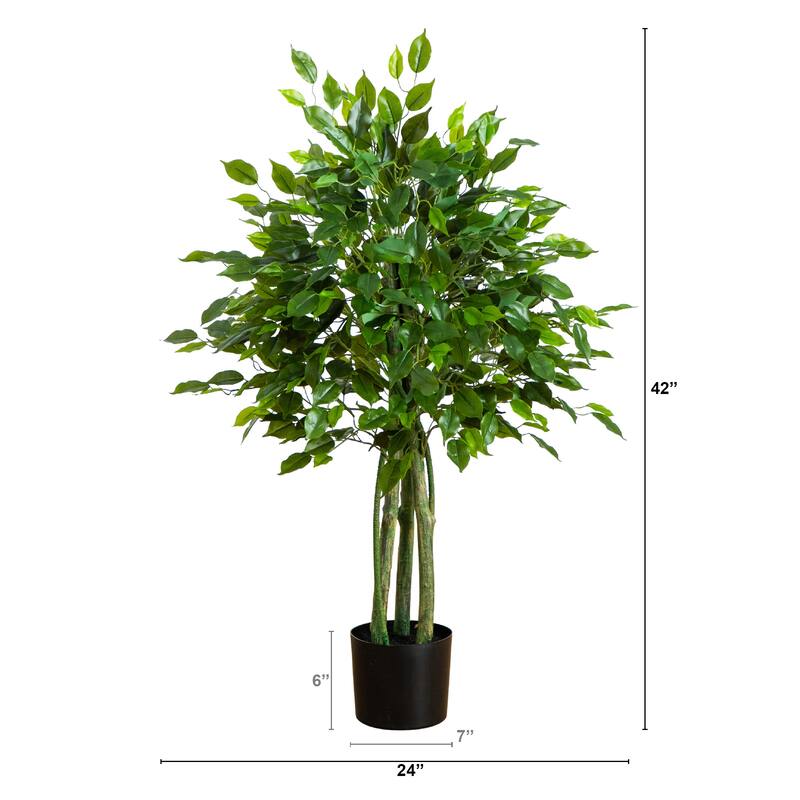 3.5-ft UV Resistant Artificial Ficus Tree (Indoor/Outdoor) - Green