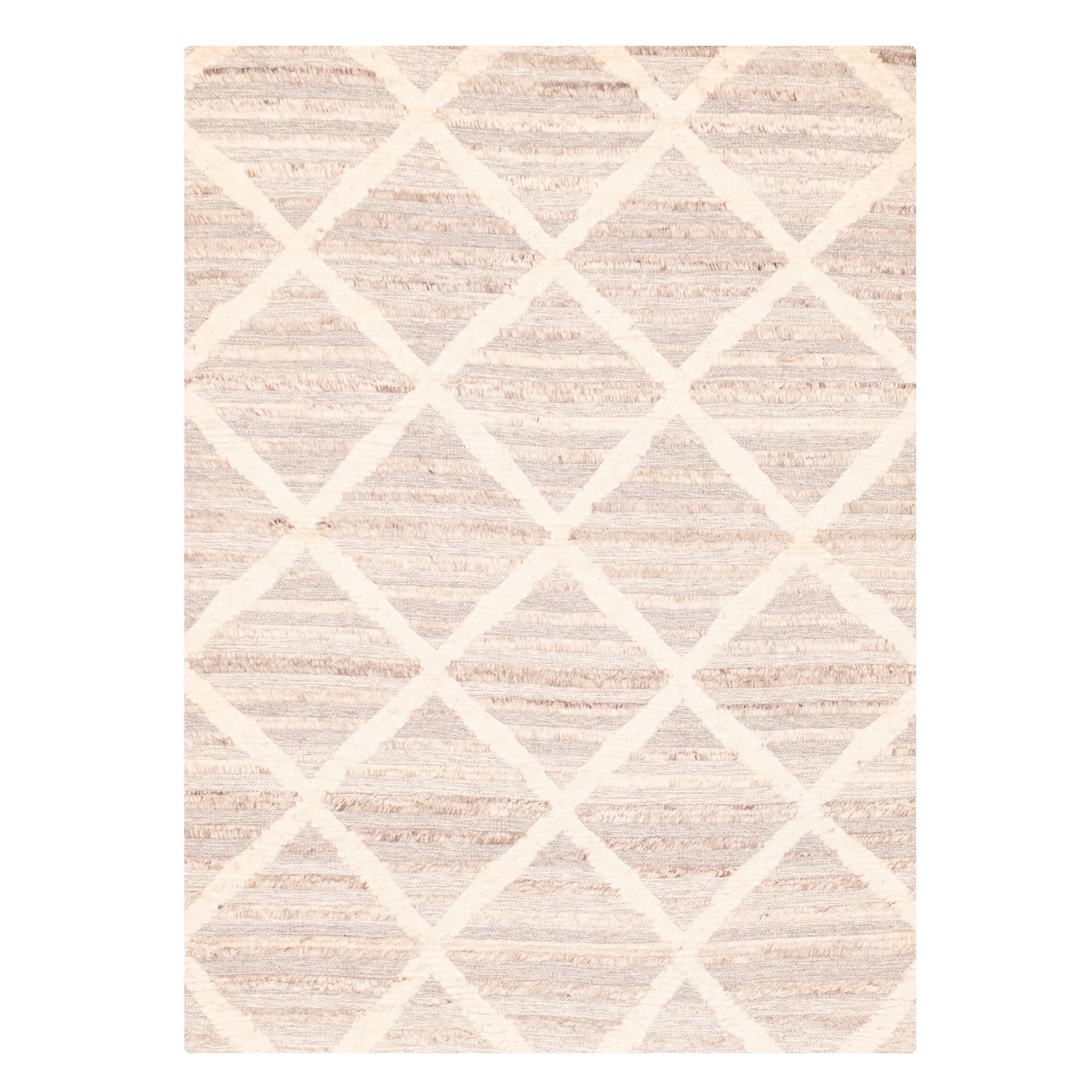 ECARPETGALLERY Hand-knotted Tangier Grey Wool Rug - 5'4 x 7'4