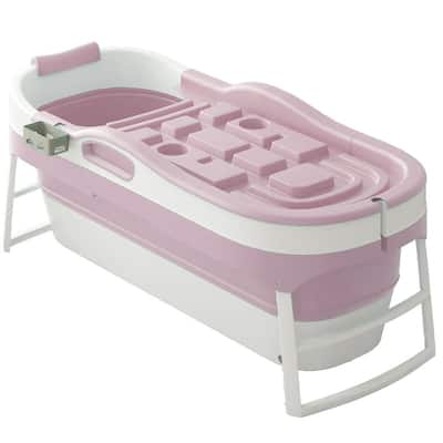 Mixoy Foldable Adult Bathtub with Lid,Collapsible Temperature Maintenance Bathtub Shower, Massage Roller, Non-Slip