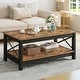 preview thumbnail 16 of 47, Farmhouse Coffee Table with Storage 2-Tier Center Table for Living Room Brown Top+Black