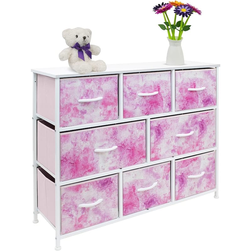 Sorbus White Frame Bold Color 8-drawer Dresser