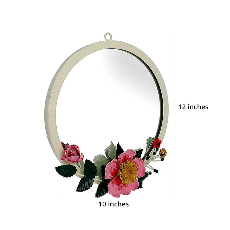 Decorative Wall Mirror Handmade Hand Painted Flower Hanging Mirrors