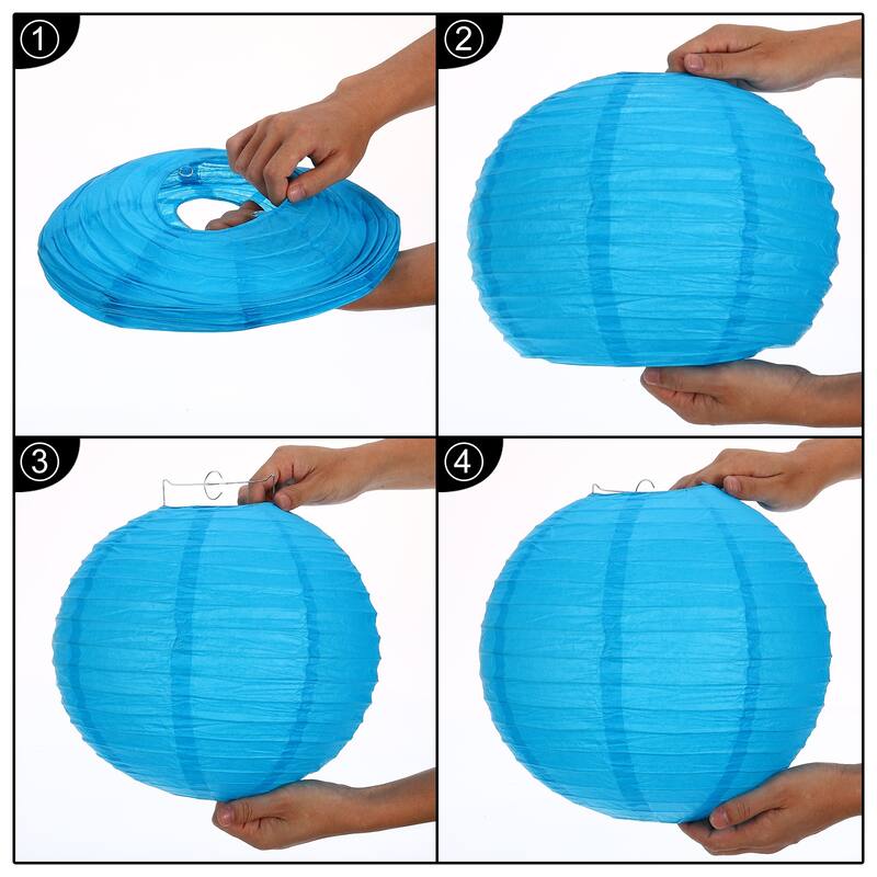 6pcs 16 Inch Folding Hanging Paper Lanterns for Wedding Home Party