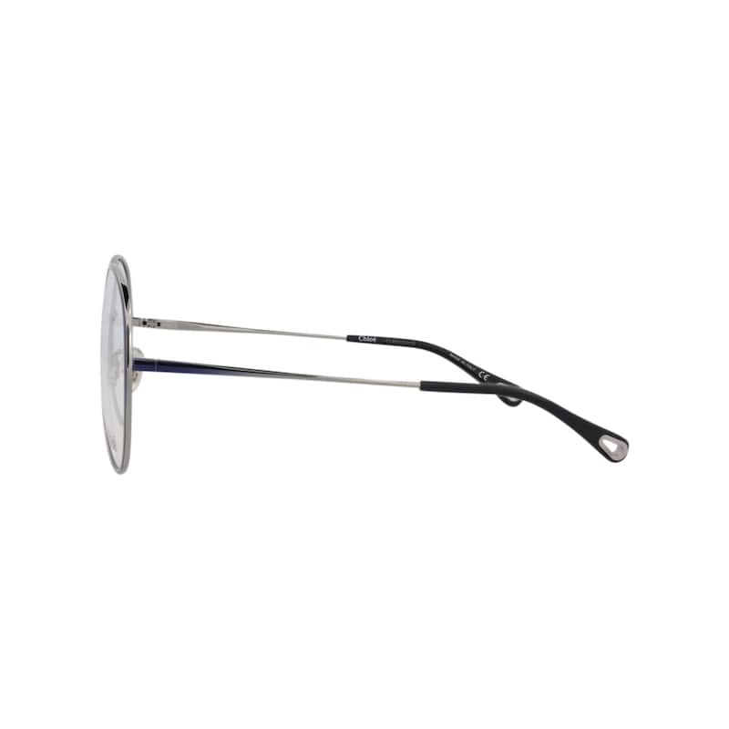 Chloé Aviator-Frame Metal Optical Frames, Transparent Lens, Shiny Gradient Transparent Varnished Dark Blue/Light Ruthenium Frame