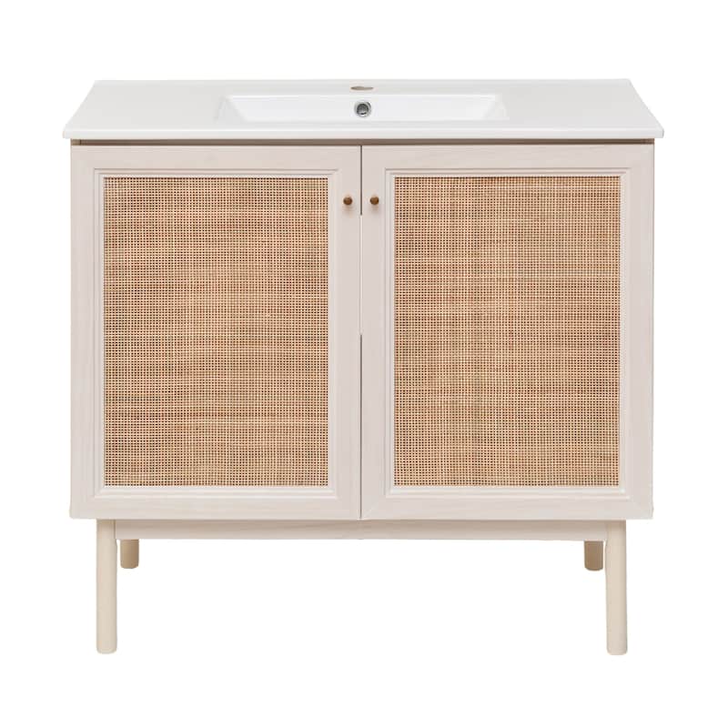 Swiss Madison SM-BV663 Classe 37" Free Standing Single Basin Vanity - White Oak - Oak Finish