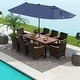 preview thumbnail 18 of 53, Costway 11 PCS Patio Dining Set with 15ft Double-Sided Patio Umbrella