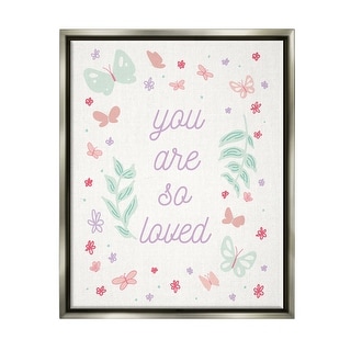 Stupell Floral You Are So Loved Framed Floater Canvas Wall Art Design ...