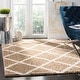 preview thumbnail 6 of 67, SAFAVIEH New York Shag Friedliese Trellis 1.2-inch Thick Rug 5'1" x 7'6" - Dark Beige/Ivory - Rectangle