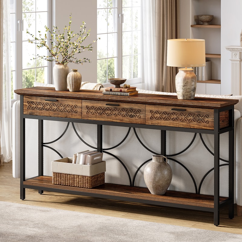 70.9 Inches Console Table with Drawers for Entryway - Bown