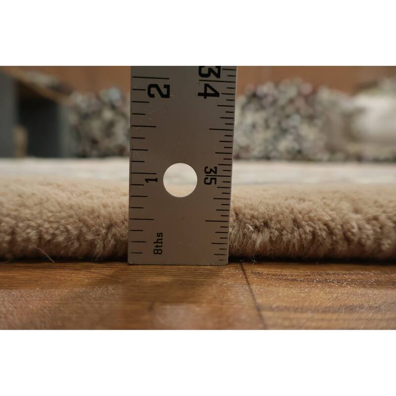 Hand Knotted Oriental 100% Wool Carpet Traditional All-Over Pink Kashan Area Rug - 8' 11'' X 6' 2''