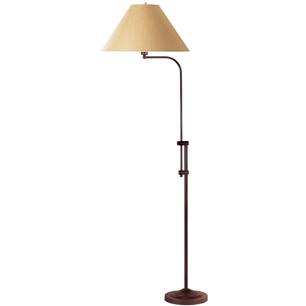 HomeRoots 68" Rusted Adjustable Traditional Shaped Floor Lamp With Brown Empire Shade - 21.75