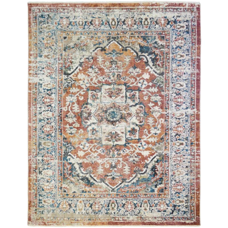 Oxford Dover Traditional Distressed Vintage Oriental Rug - 9'2" x 12'6" - Multi