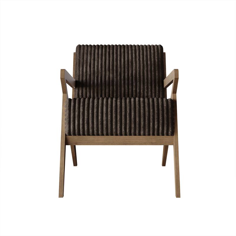 CraftPorch 2 Pieces Chic Modern Velvet Upholstered Chair - Brown
