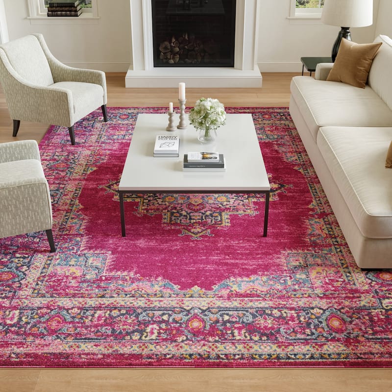 Porch & Den Dobbin Vintage Persian Medallion Farmhouse Area Rug