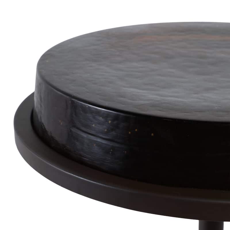 Wood Side Table Decorative Round Top Cone Base Modern Accent - 26" Tan - 11" x 11" x 26"