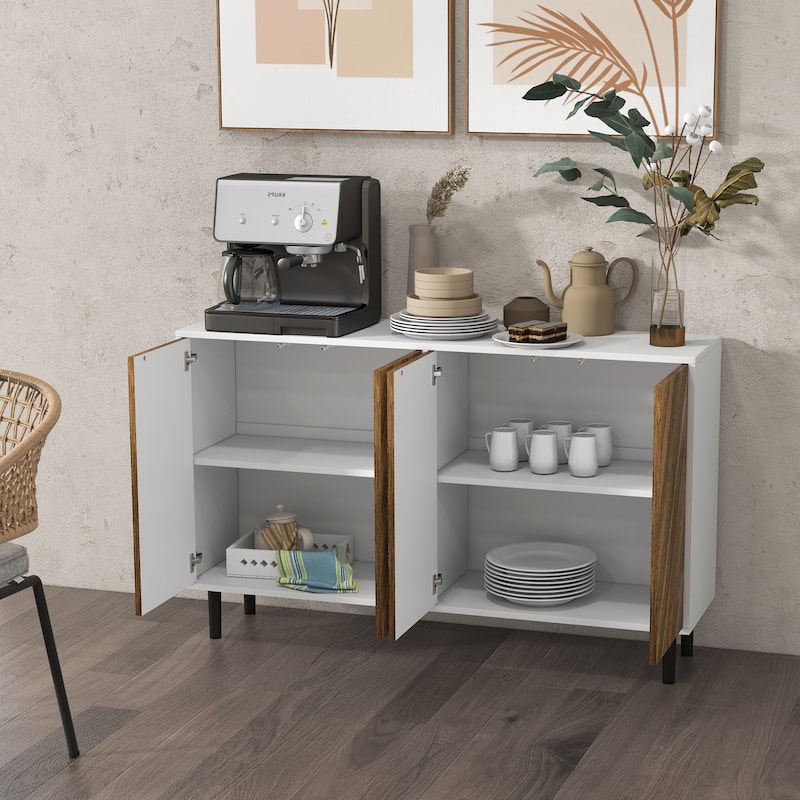 Modern Kitchen Sideboard Buffet Cabinet with Adjustable Shelves