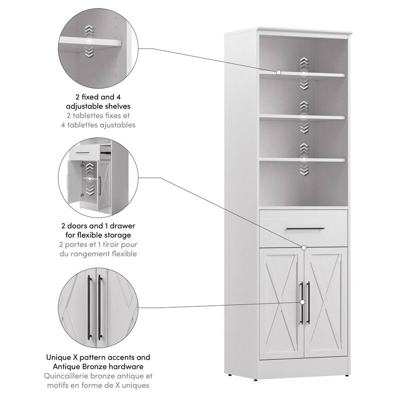 Key West 25W Closet Organizer with Drawer and Doors by Bestar