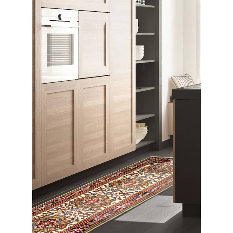 ECARPETGALLERY Hand-knotted Serapi Heritage Cream Wool Rug - 2'6 x 12'1