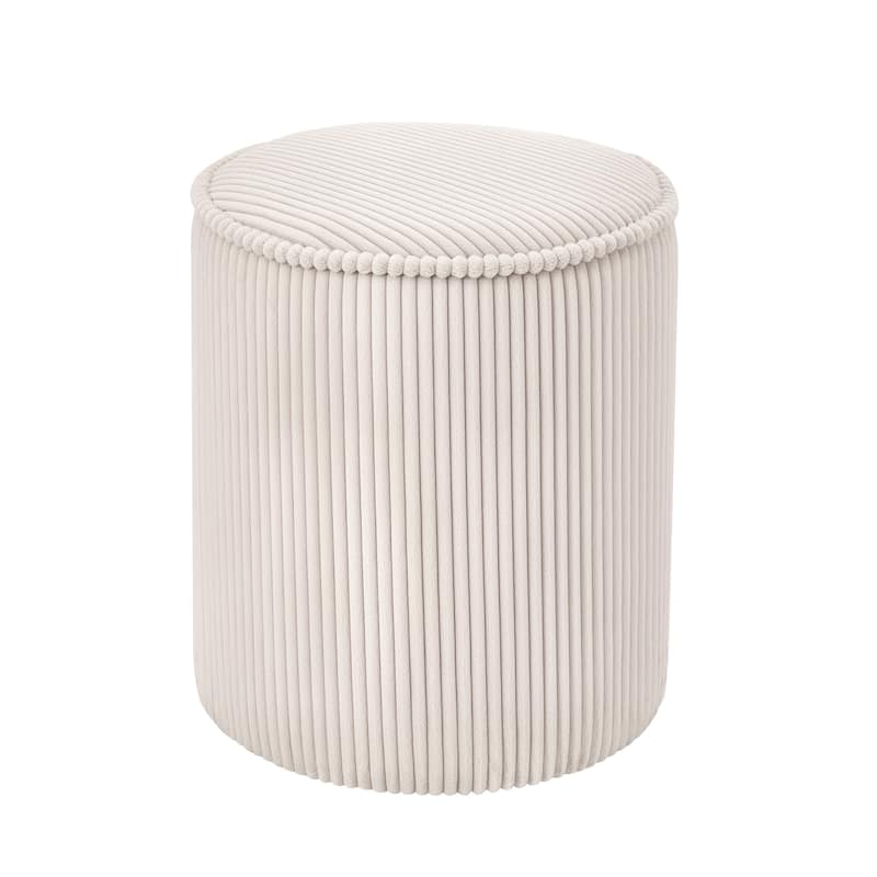 Adeco Foot Rest Ottoman 15.3" Height Velvet Vanity Stool