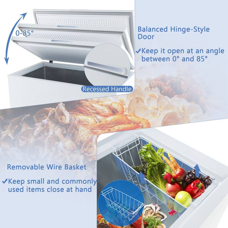 Costway 10 Cu. Ft. Chest Compact Freezer with 7-Level Temperature, - See Details