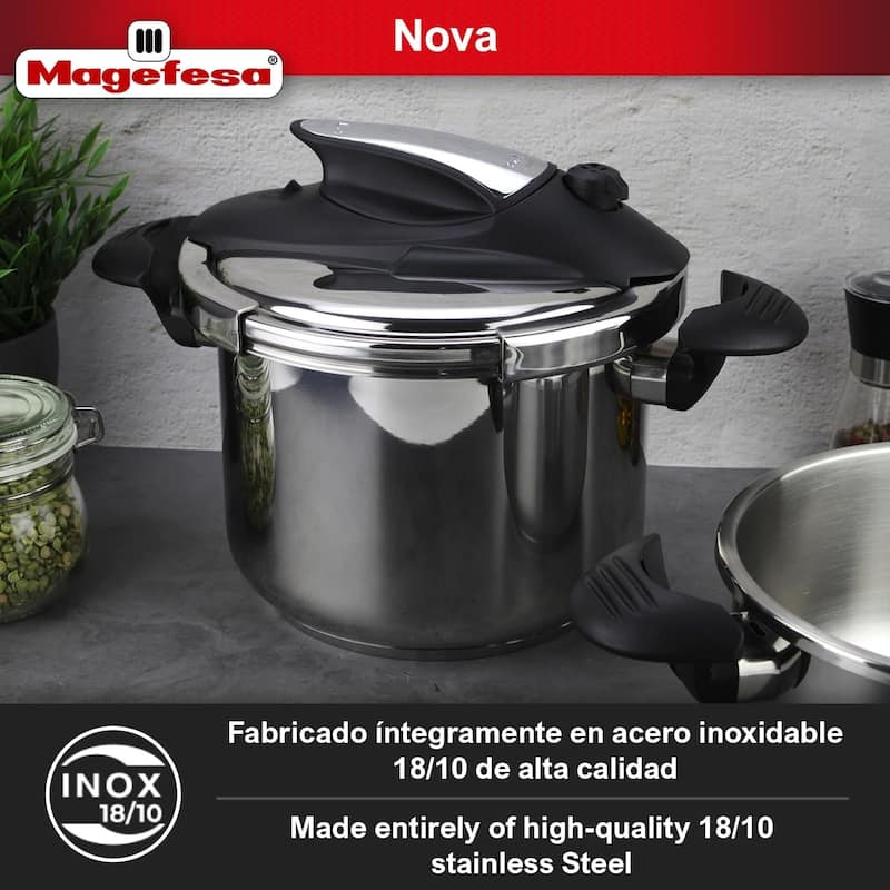 Magefesa Nova Stainless Steel Pressure Cooker Set - 4.2 & 6.3 Qts