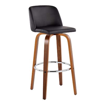 Carson Carrington Vallberga 30" Fixed-Height Bar Stool with Walnut Wood Base (Set of 2)