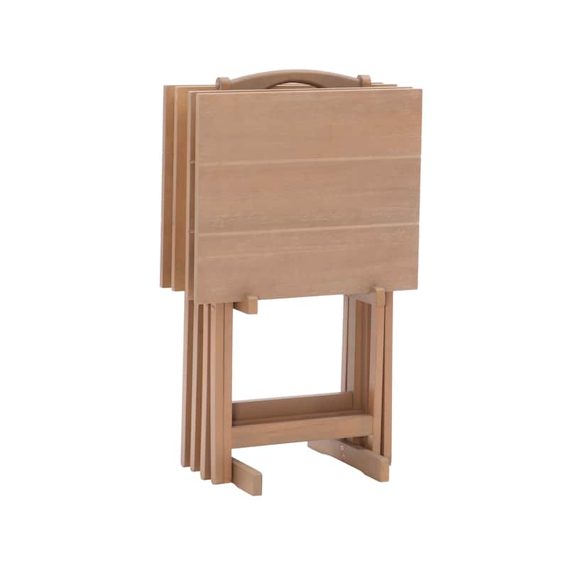 Acacia Driftwood Tray Table Set