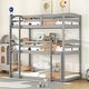 preview thumbnail 4 of 4, Twin over Twin over Twin Triple Bunk Bed with Guardrails Gray
