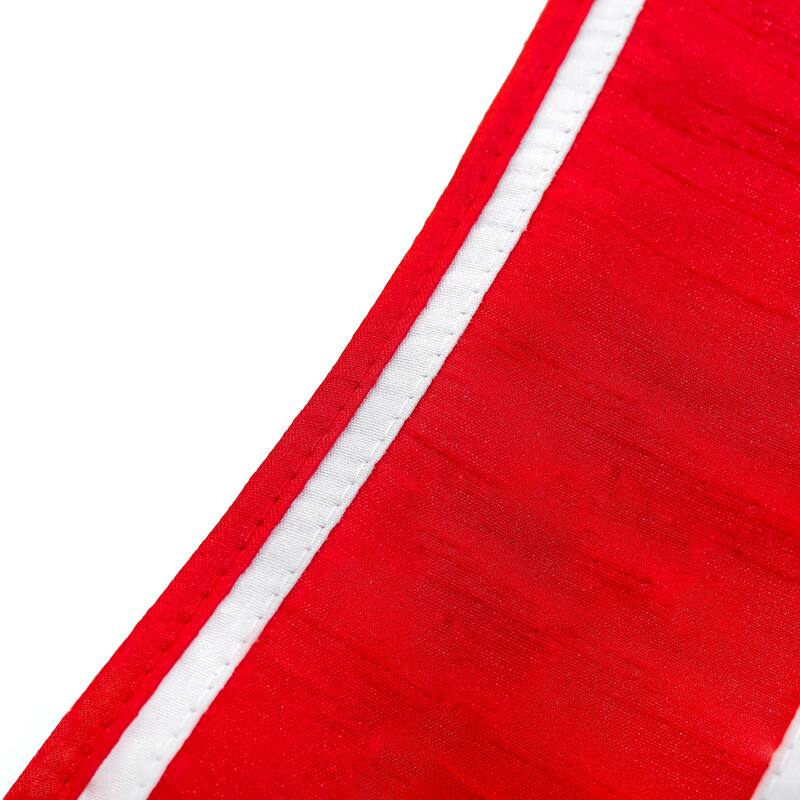 HGTV Home Collection Dupion Double Side Piping Ribbon , Red White, 3 in - 3 in