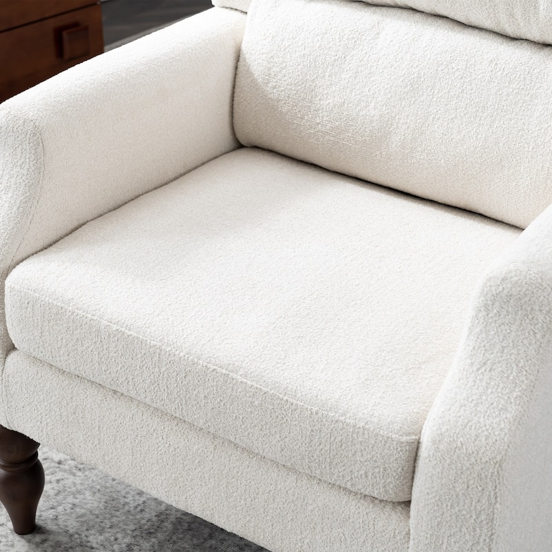 Modern Accent Chair Armchair Upholstered Boucle Fabric Single Sofa
