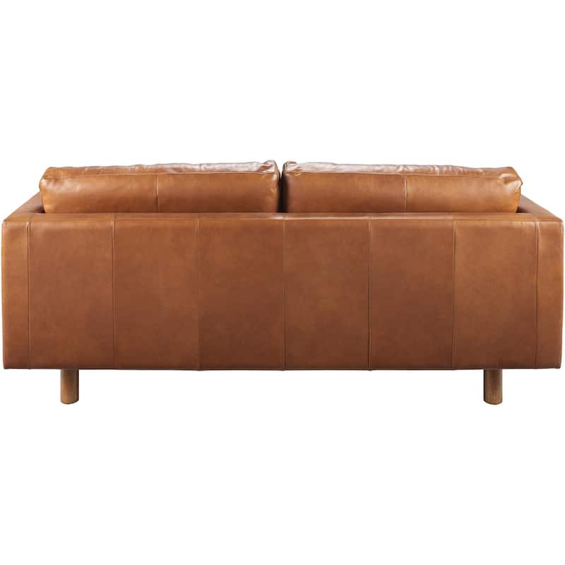 Carla Brown Leather Traditional Sofa