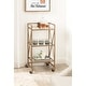 preview thumbnail 2 of 13, Kate and Laurel Blex 2-Shelf Glass and Metal Rolling Bar Cart