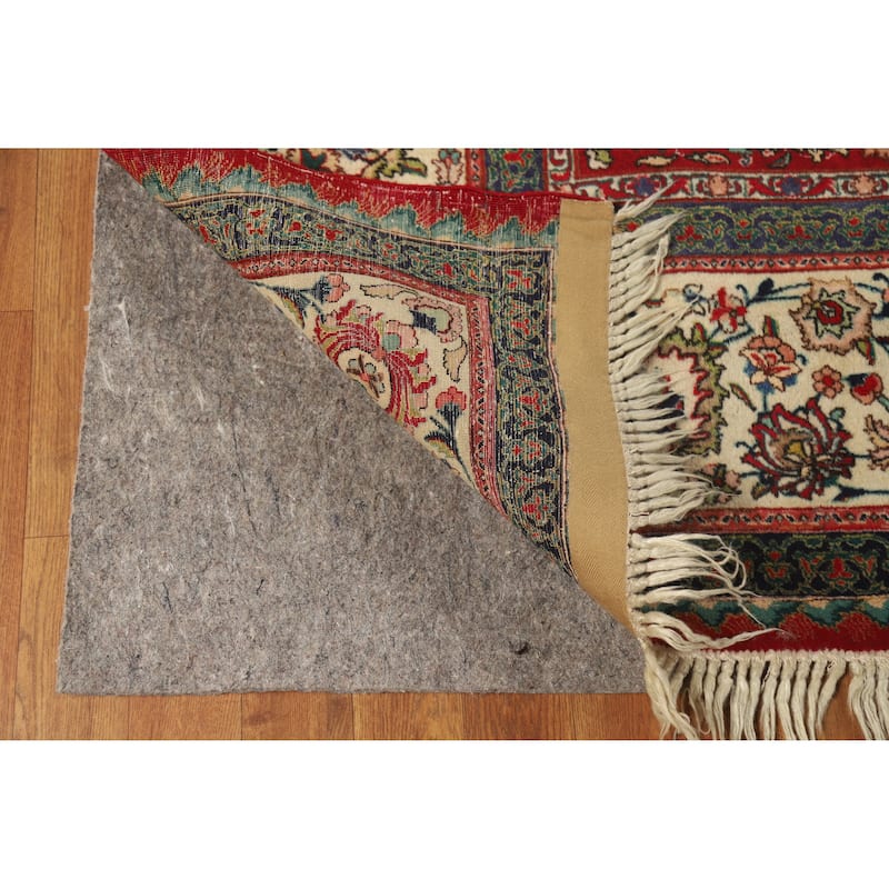 Hand Knotted Oriental 100% Wool Carpet Traditional Floral Red Tabriz Area Rug - 11' 3'' X 8' 1''