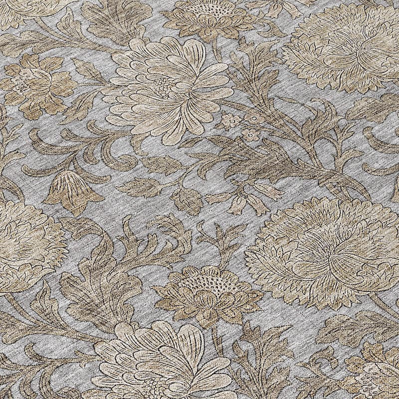 Machine Washable Indoor/ Outdoor Chantille Floral Rug