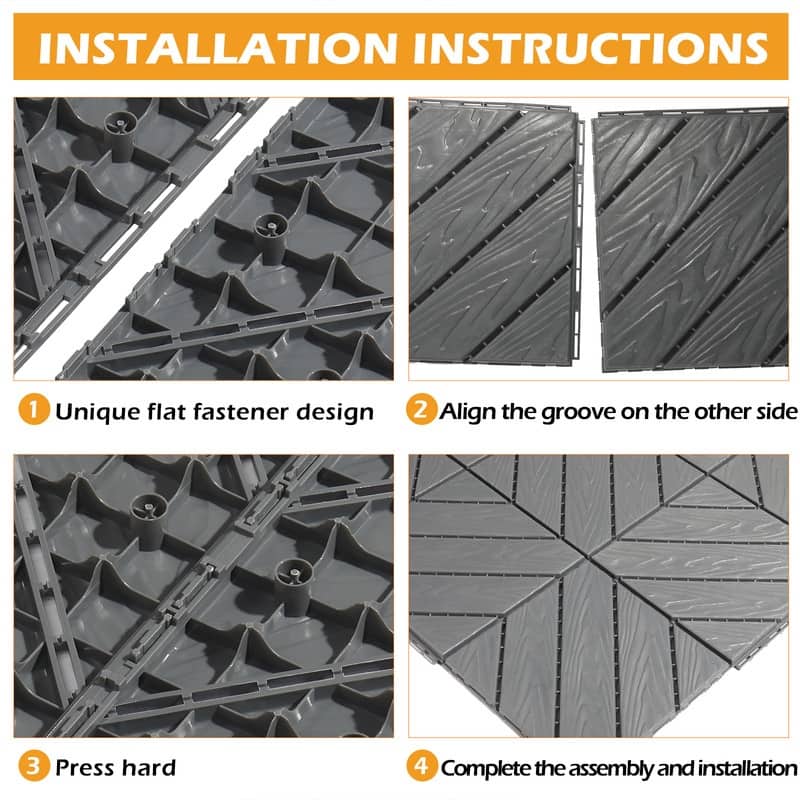27PCS Outdoor Deck Tile Plastic Waterproof