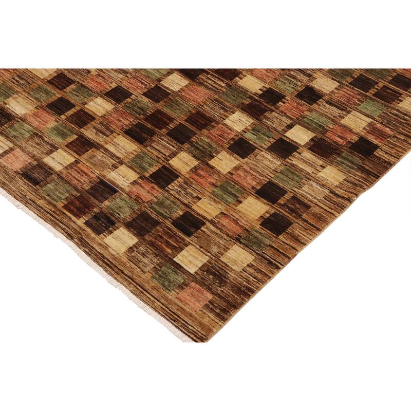 Chromatic Mosaic Gabbeh Hand Knotted Wool Rug