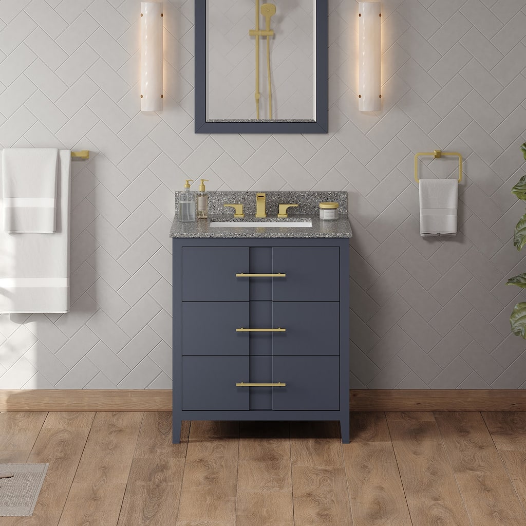 Jeffrey Alexander VKITKAT30R-MARBLE Katara 30" Free Standing Vanity